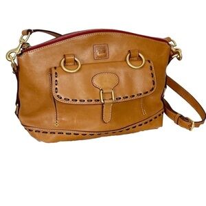 Dooney & Bourke Florentine Leather Pocket Satchel Purse Shoulder Crossbody Bag